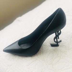 YSL OPYUM PUMP 110 BLACK LEATHER